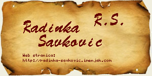 Radinka Savković vizit kartica